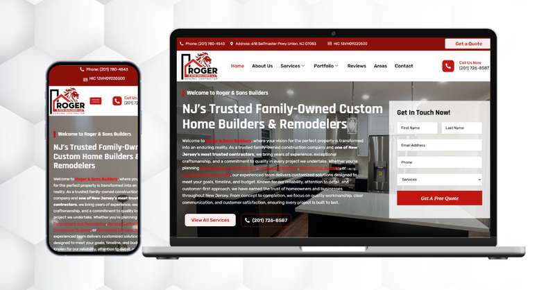Roger & Sons Builders web design NJ